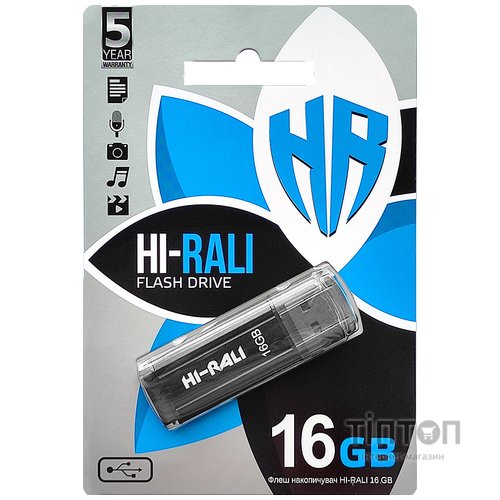 USB флеш накопичувач Hi-Rali 16GB Stark Series Black USB 2.0 (HI-16GBSTBK)