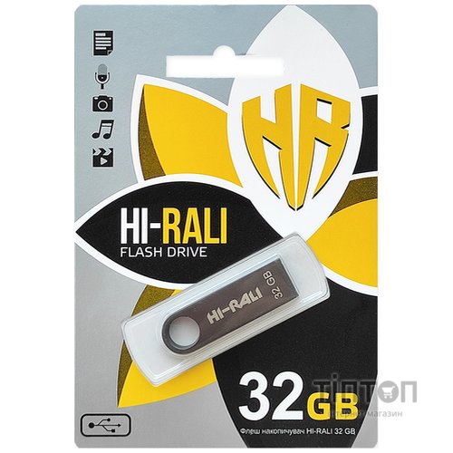 USB флеш накопичувач Hi-Rali 32GB Shuttle Series Black USB 2.0 (HI-32GBSHBK)