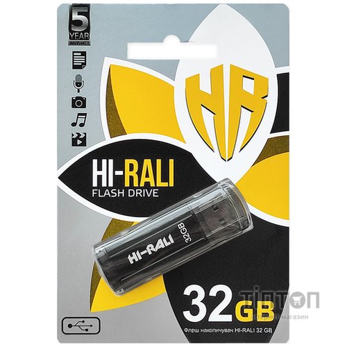 USB флеш накопичувач Hi-Rali 32GB Stark Series Black USB 2.0 (HI-32GBSTBK)