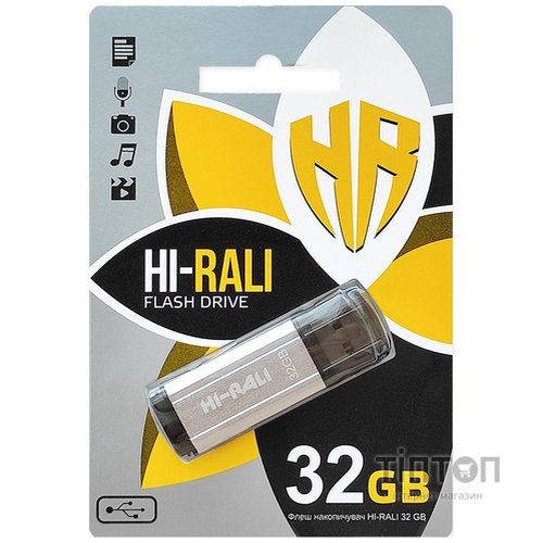 USB флеш накопичувач Hi-Rali 32GB Stark Series Silver USB 2.0 (HI-32GBSTSL)