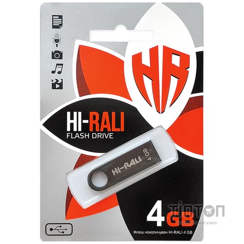 USB флеш накопичувач Hi-Rali 4GB Shuttle Series Black USB 2.0 (HI-4GBSHBK)