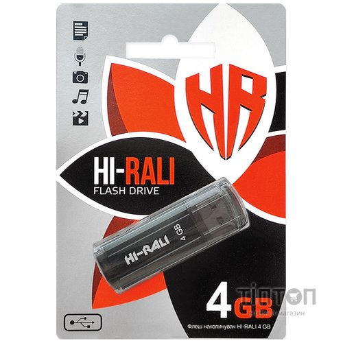USB флеш накопичувач Hi-Rali 4GB Stark Series Black USB 2.0 (HI-4GBSTBK)