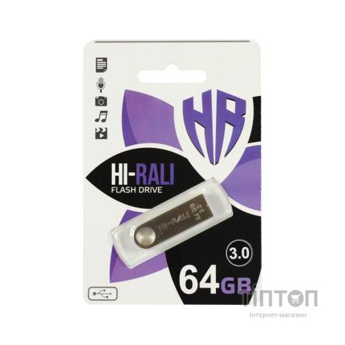 USB флеш накопичувач Hi-Rali 64GB Shuttle Series Silver USB 3.0 (HI-64GB3SHSL)