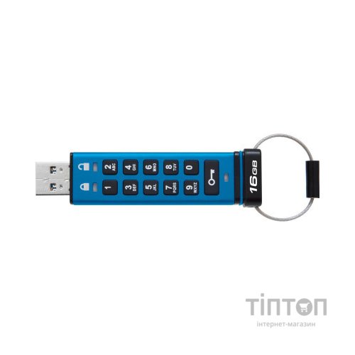 USB флеш накопичувач Kingston 16GB IronKey Keypad 200 Blue USB 3.2 (IKKP200/16GB)