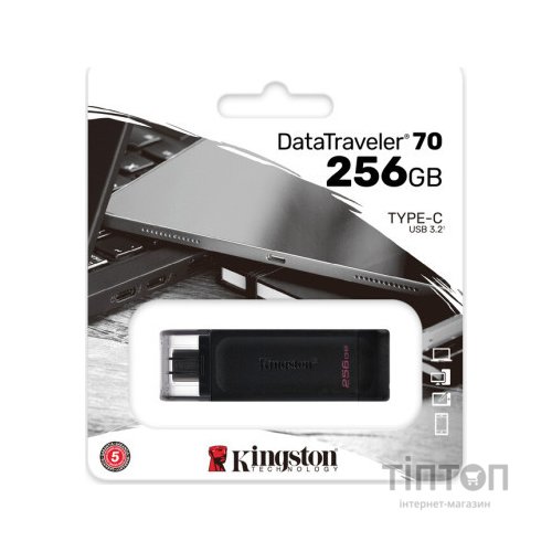 USB флеш накопичувач Kingston 256GB DataTraveller 70 USB 3.2 / Type-C (DT70/256GB)