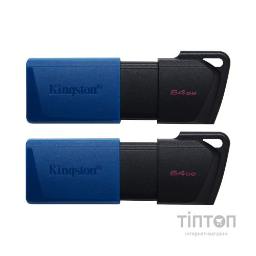 USB флеш накопичувач Kingston 2x64GB DataTraveler Exodia M Black/Blue USB 3.2 (DTXM/64GB-2P)
