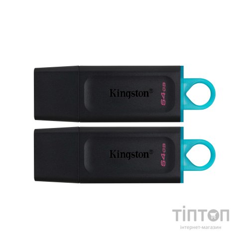 USB флеш накопичувач Kingston 2x64GB DT Exodia Black+Blue USB 3.2 (DTX/64GB-2P)
