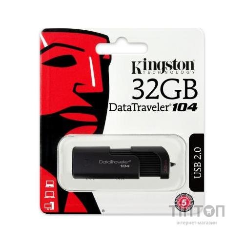USB флеш накопичувач Kingston 32GB DataTraveller 104 Black USB 2.0 (DT104/32GB)