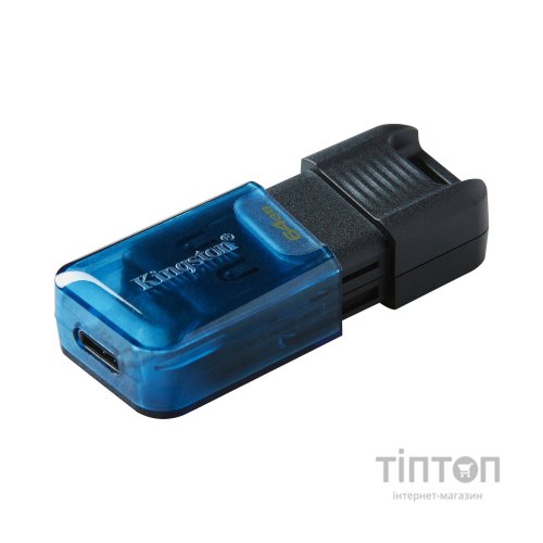 USB флеш накопичувач Kingston 64GB DataTraveler 80 M USB-C 3.2 Blue/Black (DT80M/64GB)