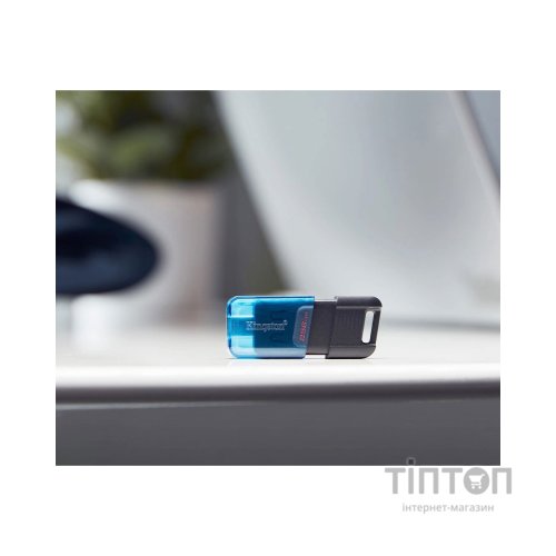 USB флеш накопичувач Kingston 64GB DataTraveler 80 M USB-C 3.2 Blue/Black (DT80M/64GB)