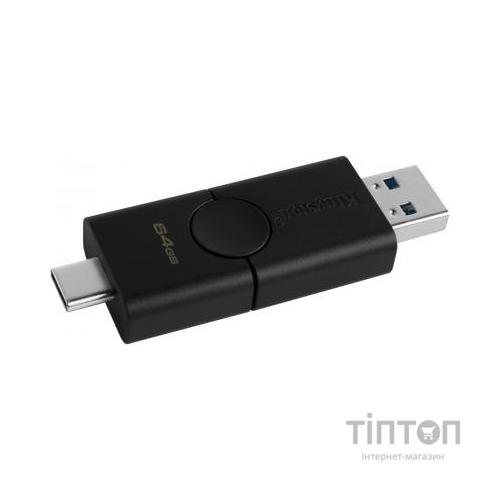 USB флеш накопичувач Kingston 64GB DataTraveler Duo USB 3.2 Gen1/Type-C (DTDE/64GB)