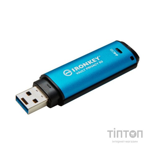USB флеш накопичувач Kingston 64GB IronKey Vault Privacy 50 Blue USB 3.2 (IKVP50/64GB)