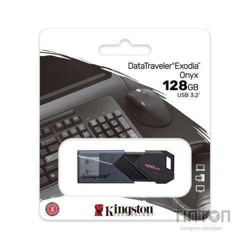 USB флеш накопичувач Kingston USB3.2 128GB Kingston DataTraveler Exodia Onyx (DTXON/128GB)