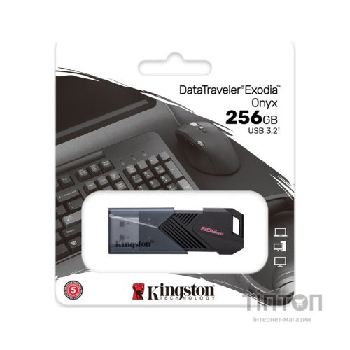 USB флеш накопичувач Kingston USB3.2 256GB Kingston DataTraveler Exodia Onyx (DTXON/256GB)