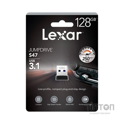 USB флеш накопичувач Lexar 128GB S47 USB 2.0 (LJDS47-128ABBK)
