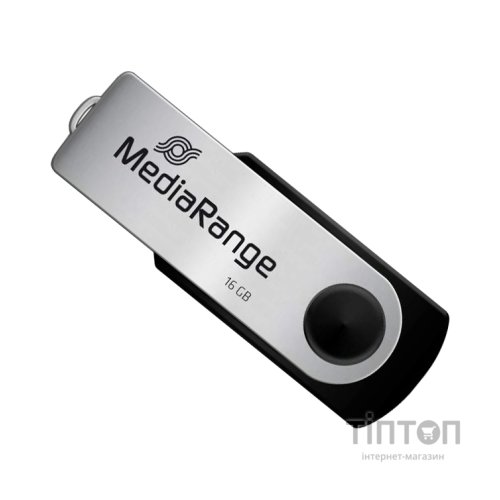 USB флеш накопичувач Mediarange 16GB Black/Silver USB 2.0 (MR910)