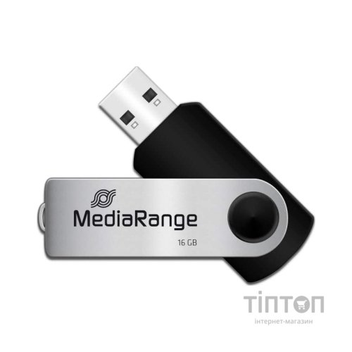 USB флеш накопичувач Mediarange 16GB Black/Silver USB 2.0 (MR910)