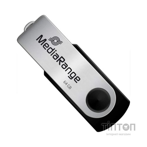 USB флеш накопичувач Mediarange 64GB Black/Silver USB 2.0 (MR912)