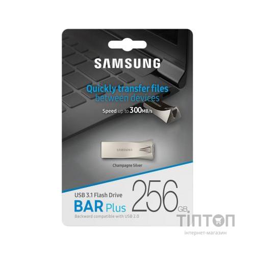 USB флеш накопичувач Samsung 256GB Bar Plus Silver USB 3.1 (MUF-256BE3/APC)