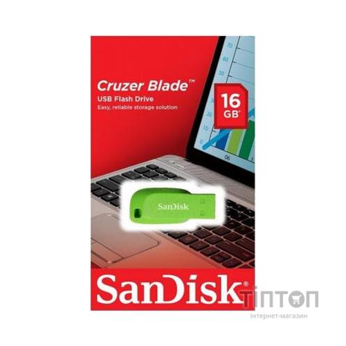 USB флеш накопичувач SanDisk 16GB Cruzer Blade Green USB 2.0 (SDCZ50C-016G-B35GE)