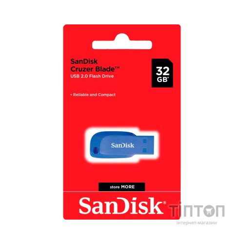 USB флеш накопичувач SanDisk 32GB Cruzer Blade Electric Blue USB 2.0 (SDCZ50C-032G-B35BE)