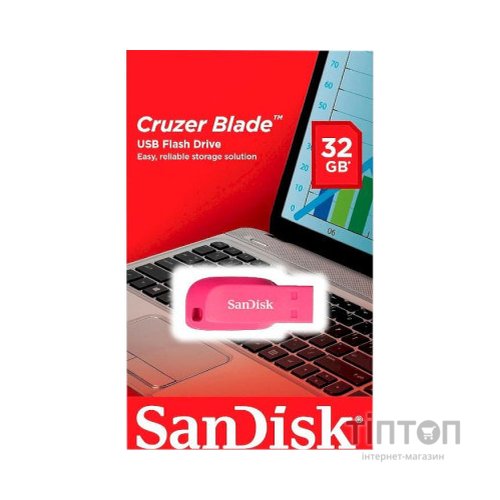 USB флеш накопичувач SanDisk 32GB Cruzer Blade Pink USB 2.0 (SDCZ50C-032G-B35PE)