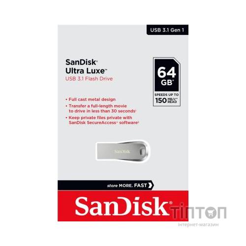 USB флеш накопичувач SanDisk 64GB Ultra Luxe USB 3.1 (SDCZ74-064G-G46)