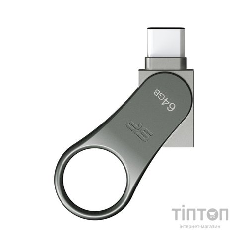 USB флеш накопичувач Silicon Power 128 GB DriveMobile C80 USB 3.1 + Type-C Silver (SP128GBUC3C80V1S)
