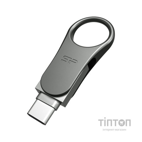 USB флеш накопичувач Silicon Power 128 GB DriveMobile C80 USB 3.1 + Type-C Silver (SP128GBUC3C80V1S)