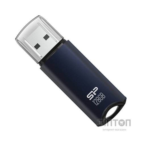 USB флеш накопичувач Silicon Power 128GB SILICON POWER usb3.2 Marvel M02 Aluminum Blue (SP128GBUF3M02V1B)