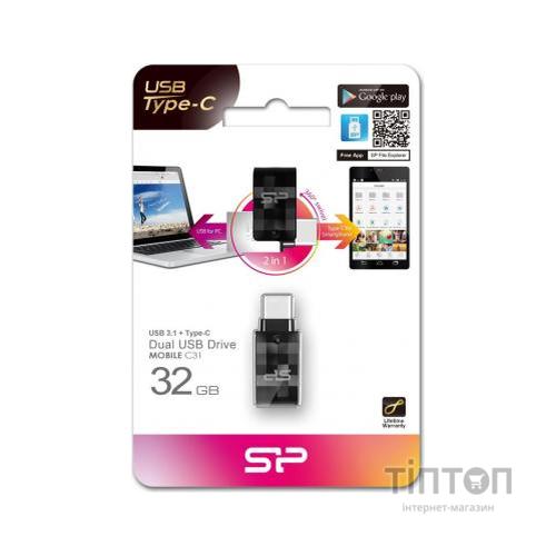 USB флеш накопичувач Silicon Power 32GB Mobile C31 USB 3.1 / USB Type-C (SP032GBUC3C31V1K)