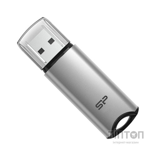 USB флеш накопичувач Silicon Power 64 GB Silicon M02 Aluminum Silver USB 3.2 (SP064GBUF3M02V1S)