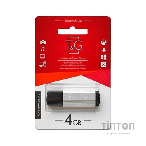 USB флеш накопичувач T&G 4GB 121 Vega Series Silver USB 2.0 (TG121-4GBSL)