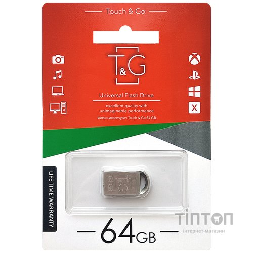 USB флеш накопичувач T&G 64GB 107 Metal Series Silver USB 2.0 (TG107-64G)