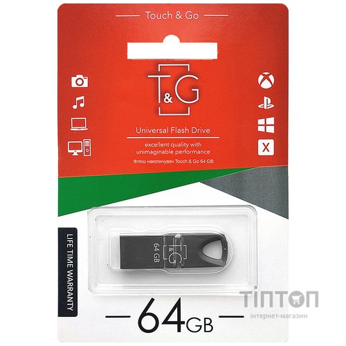 USB флеш накопичувач T&G 64GB 117 Metal Series Black USB 2.0 (TG117BK-64G)