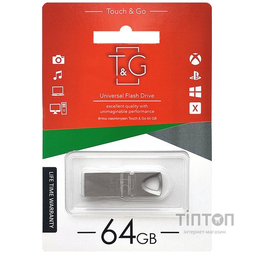 USB флеш накопичувач T&G 64GB 117 Metal Series Silver USB 2.0 (TG117SL-64G)