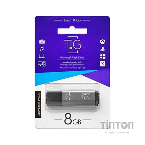USB флеш накопичувач T&G 8GB 121 Vega Series Grey USB 2.0 (TG121-8GBGY)