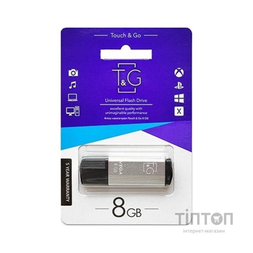 USB флеш накопичувач T&G 8GB 121 Vega Series Silver USB 2.0 (TG121-8GBSL)