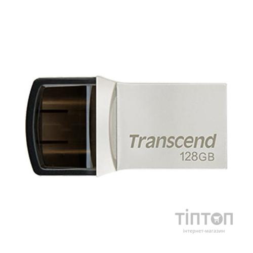 USB флеш накопичувач Transcend 128GB JetFlash 890 Silver USB 3.1/Type-C (TS128GJF890S)