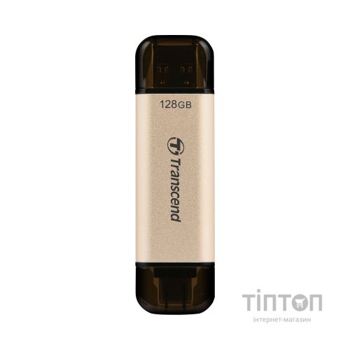 USB флеш накопичувач Transcend 128GB JetFlash 930 Gold-Black USB 3.2/Type-C (TS128GJF930C)