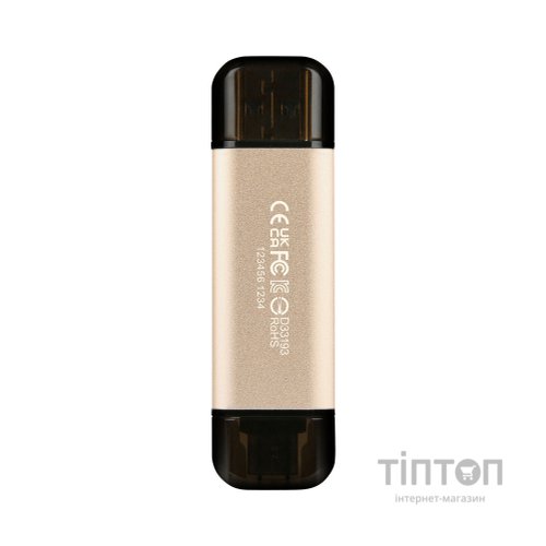 USB флеш накопичувач Transcend 128GB JetFlash 930 Gold-Black USB 3.2/Type-C (TS128GJF930C)