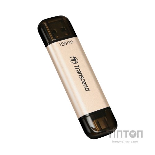 USB флеш накопичувач Transcend 128GB JetFlash 930 Gold-Black USB 3.2/Type-C (TS128GJF930C)