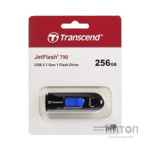 USB флеш накопичувач Transcend 256GB JetFlash 790 Black USB 3.0 (TS256GJF790K)