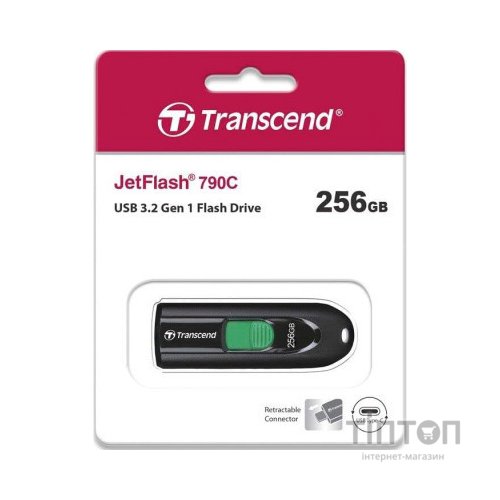 USB флеш накопичувач Transcend 256GB JetFlash 790C USB 3.2 Type-C (TS256GJF790C)