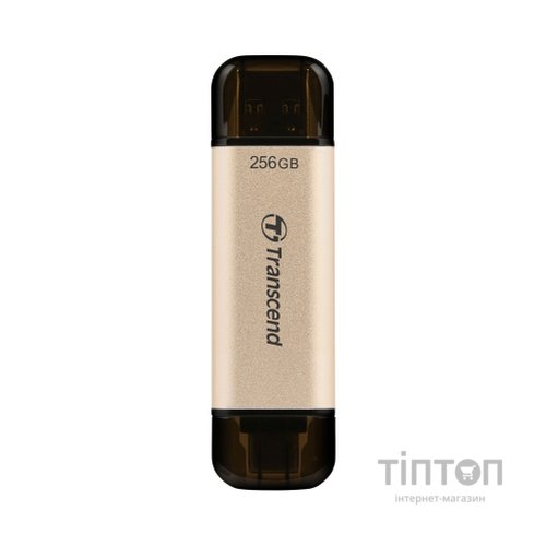 USB флеш накопичувач Transcend 256GB JetFlash 930 Gold-Black USB 3.2/Type-C (TS256GJF930C)