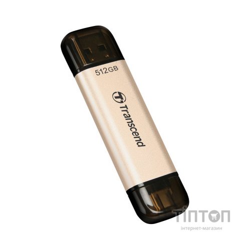 USB флеш накопичувач Transcend 512GB JetFlash 930C Gold-Black USB 3.2/Type-C (TS512GJF930C)