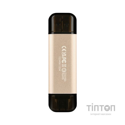 USB флеш накопичувач Transcend 512GB JetFlash 930C Gold-Black USB 3.2/Type-C (TS512GJF930C)