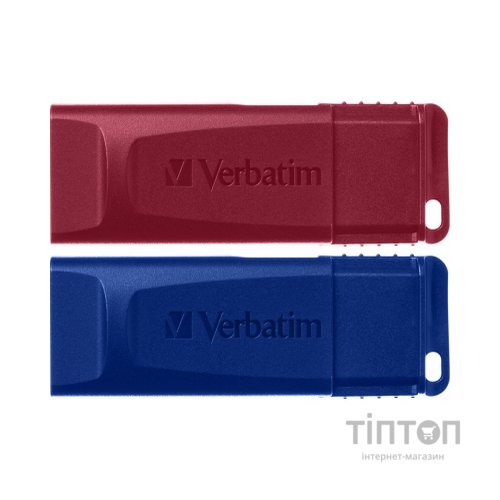 USB флеш накопичувач Verbatim 2x32GB Store'n'Go Slider Red/Blue USB 2.0 (49327)
