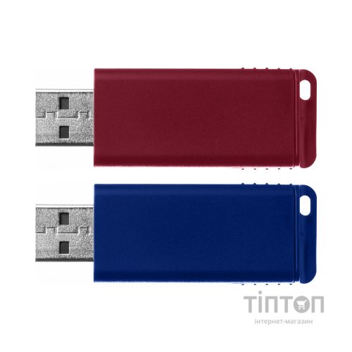USB флеш накопичувач Verbatim 2x32GB Store'n'Go Slider Red/Blue USB 2.0 (49327)