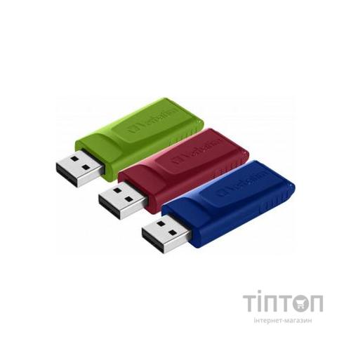 USB флеш накопичувач Verbatim 3x16GB Slider Red/Blue/Green USB 2.0 (49326)